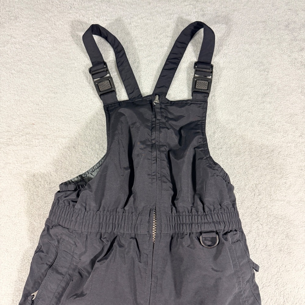 Lands End Snow Bibs Kids Size 10 Black Insulated Grow-A-Longs Overalls